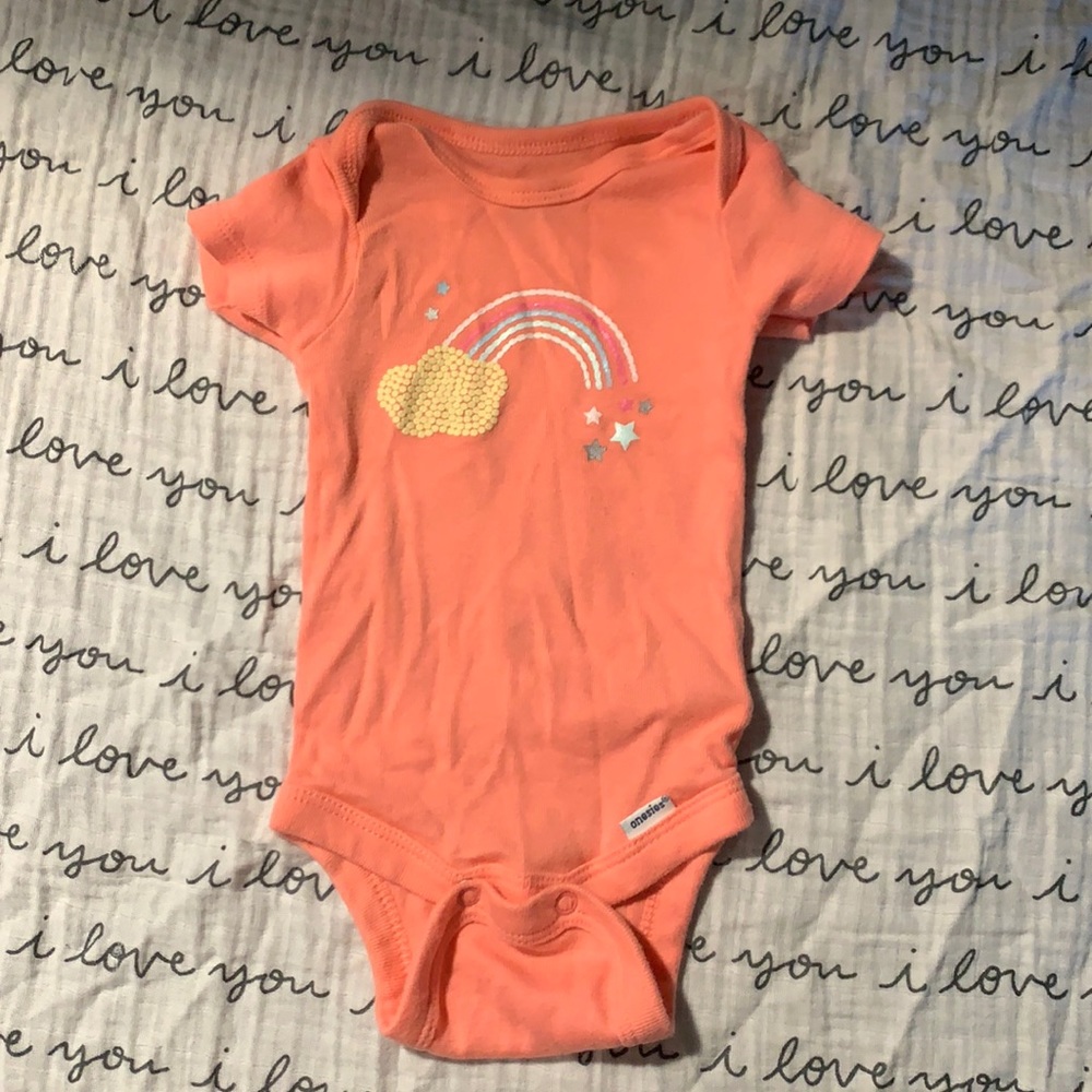 Gerber NB size rainbow onesie